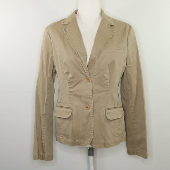 Lands End Canvas Jacket Casual Blazer Khaki Tan - Picture 15 of 15